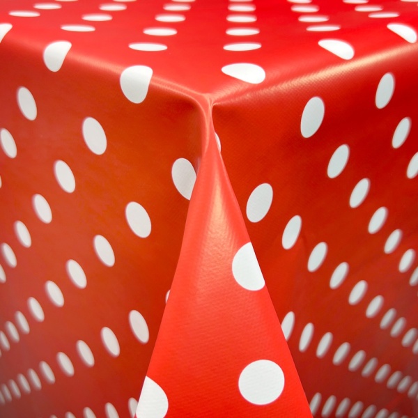 Polka Dot Vinyl White on Red 17mm